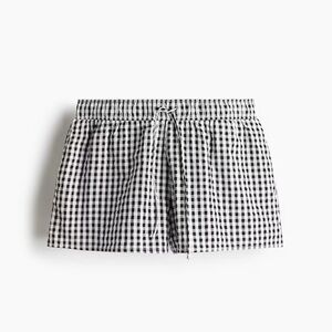 H&M cotton pull on shorts. Black and white gingham / check